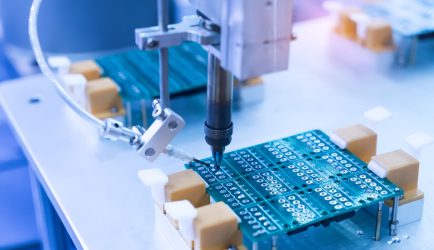 soldering iron tips of automated manufacturing soldering and assembly pcb board